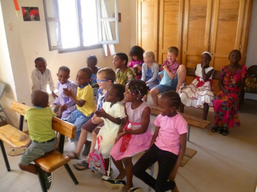 Our two classes start together with kids from ages 1 to 10