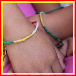 Kids wearing the bracelets