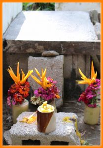 Tomb of Loting's Baby with Flowers and Candles